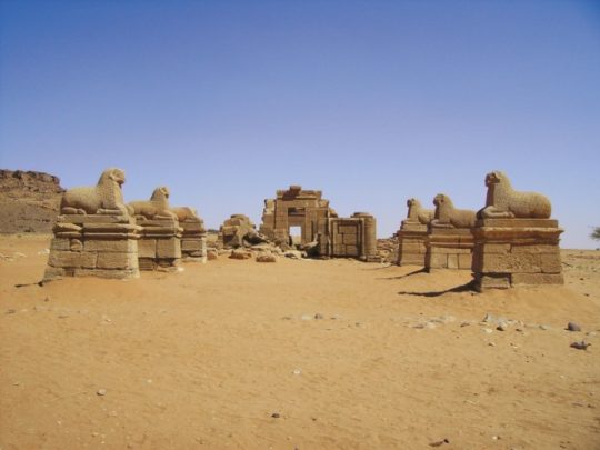 Avenue of rams in front of the Temple of Amun
