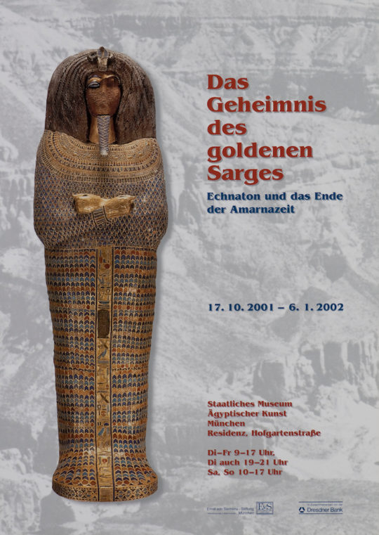 Plakat der Ausstellung Das Geheimnis des goldenen Sarges