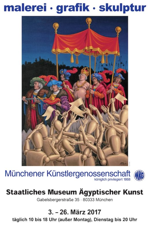 Plakat der Ausstellung Münchener Künstlergenossenschaft königlich privilegiert 1868