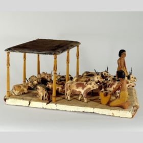 Modell: Rinderherde mit Hirten