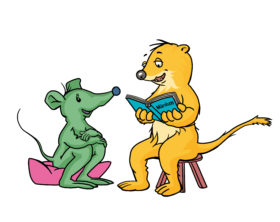 Spitzmaus und Ichneumon lesen Märchen