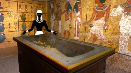 Titelbild der Tjeti-Folge 5 - Tjeti steht in der Grabkammer Tutanchamuns