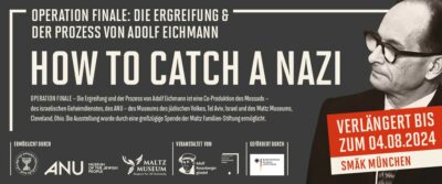 Banner der Eichmann-Ausstellung