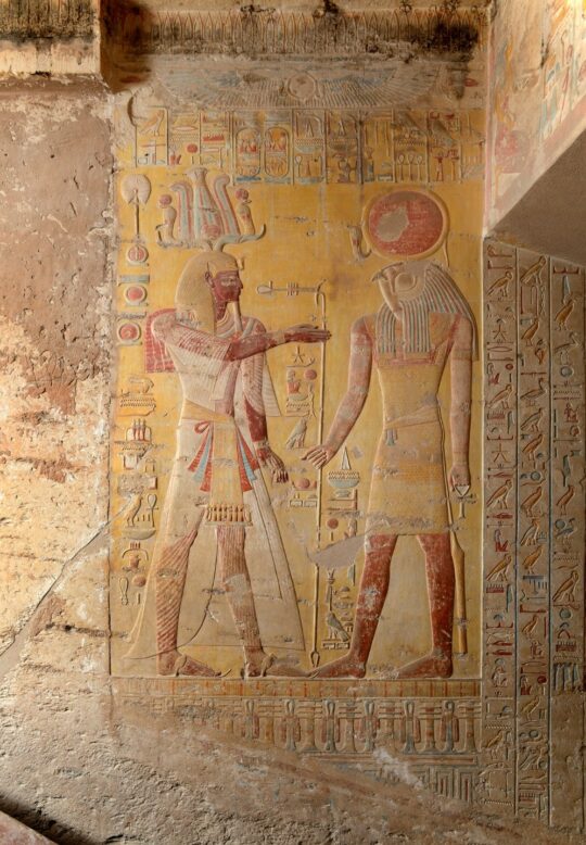 Darstellung von König und Gott aus dem Grab des Merenptah
