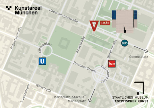 Lageplan des Museums auf einer Straßenkarte