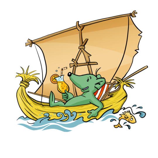 Spitzmaus Isi im Papyrusboot